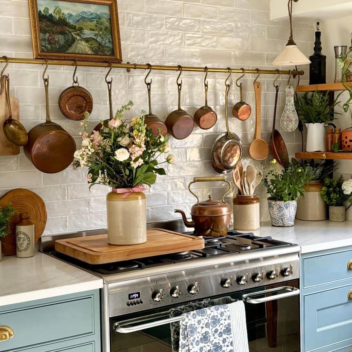 Unlacquered Brass Wall Mounted Organizer Rack With 10 Hooks for Home Kitchen
