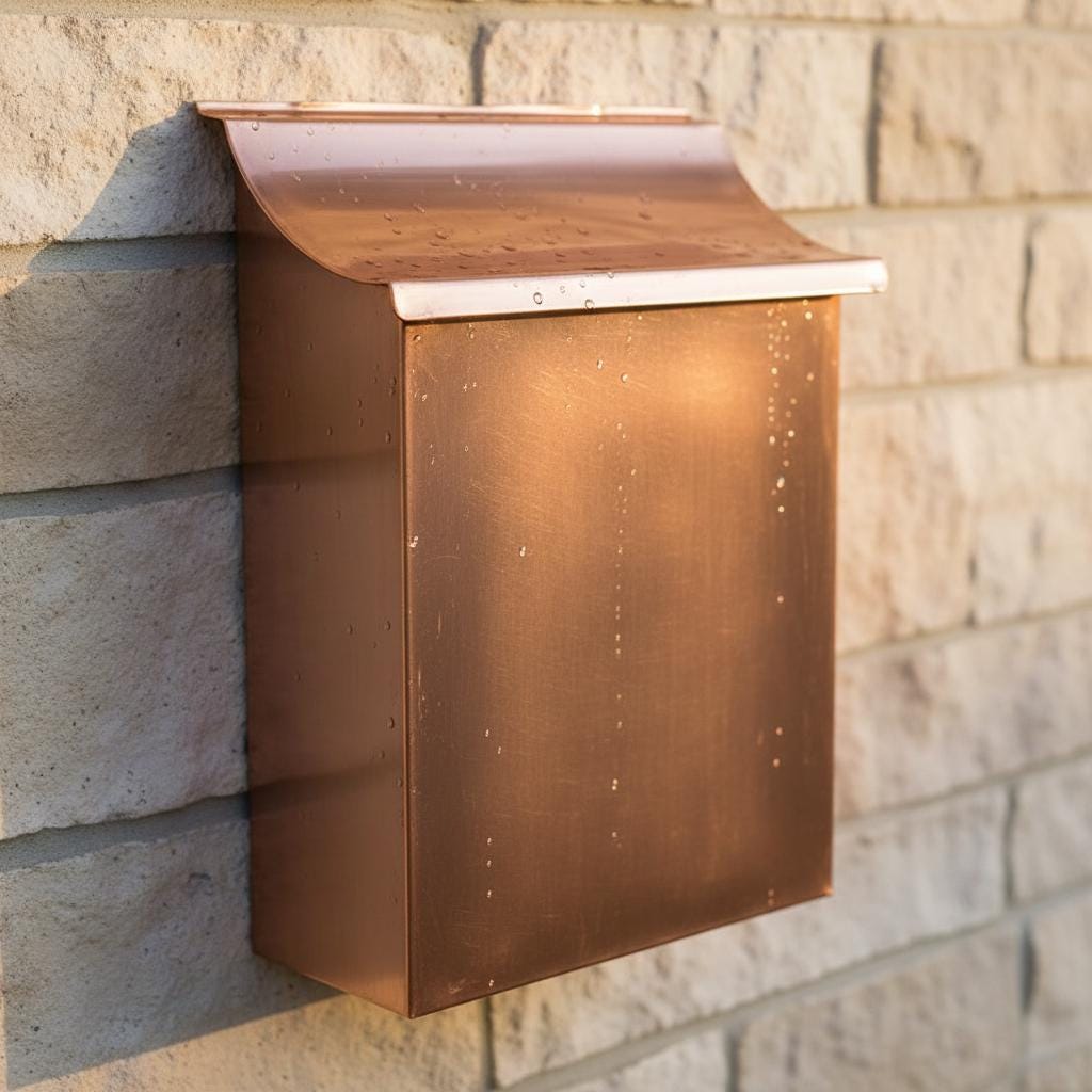 Flush Mount vertical Copper mailbox