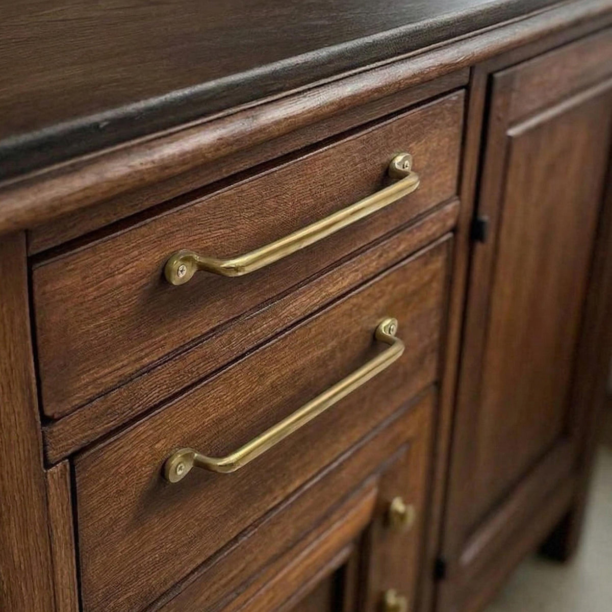 Unlacquered Brass Cabinet Pulls – Solid Drawer Handles, Living Finish Hardware (5.5", 7", 10")