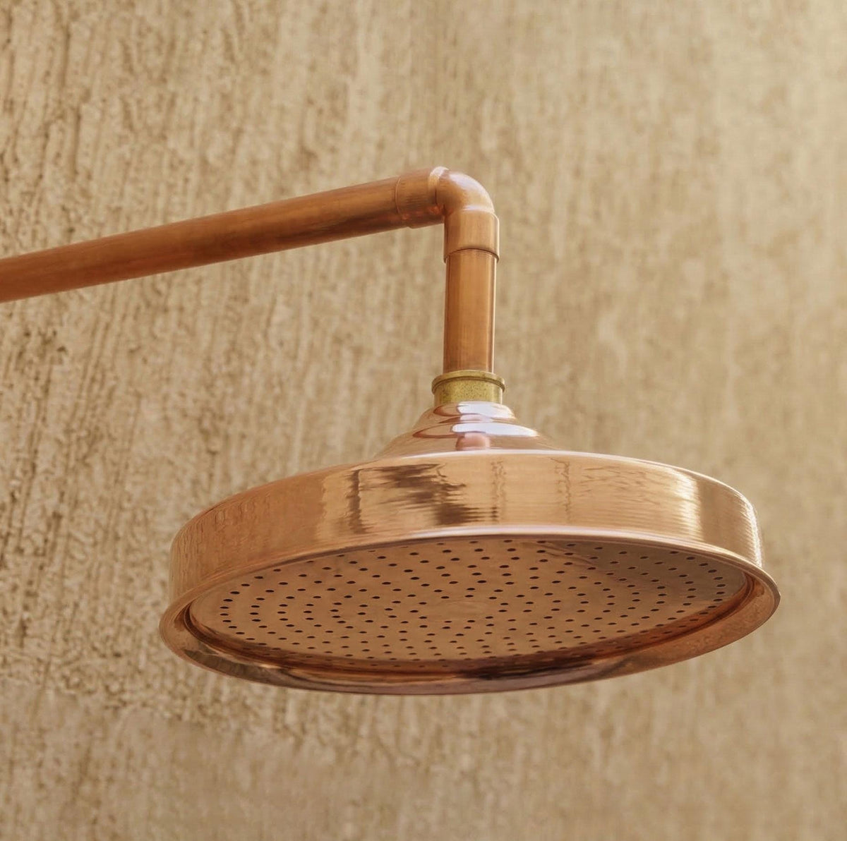 Unlacquered Copper Shower Head, Rain Shower Head, Solid Copper Bathroom Fixture