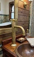 Unlacquered Brass Bathroom Faucet, Single Handle Cold Water Tap