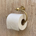 Unlacquered Brass Toilet Paper Holder, Wall Mounted Brass Toilet Roll Holder, Moroccan Vintage Bathroom Decor, Rustic So