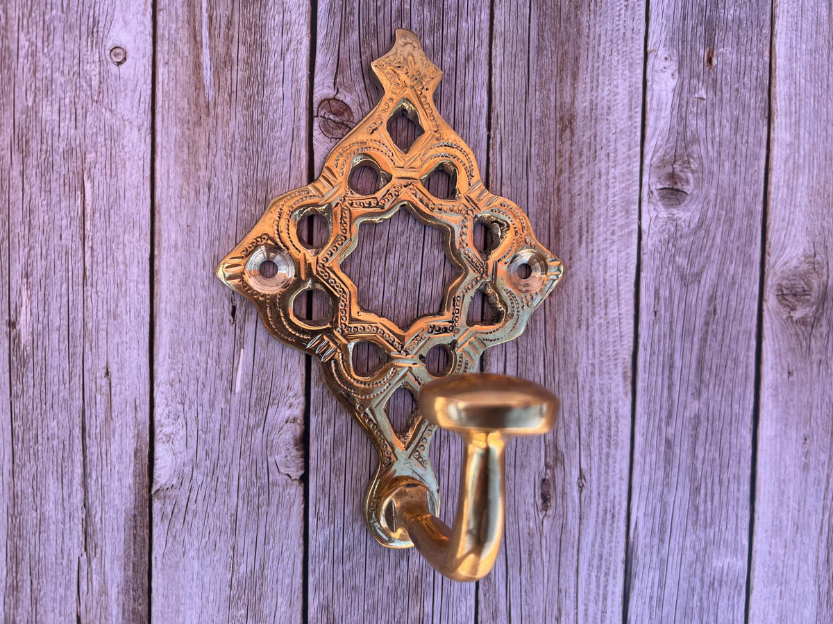 Solid Brass Wall Hook, Brass Towel Hook, Vintage Brass Coat Hanger