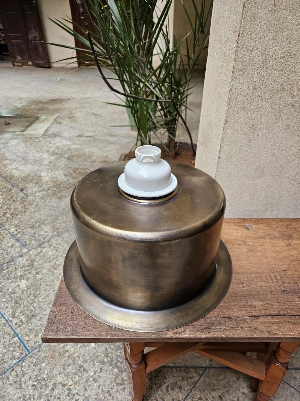 Hand-Hammered Round Brass Sink with Bronze Finish and Matching Drain Basket - Perfect for Wet Bars