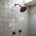 Antique Copper Shower System, Round Rain Shower Head, Cross Handles
