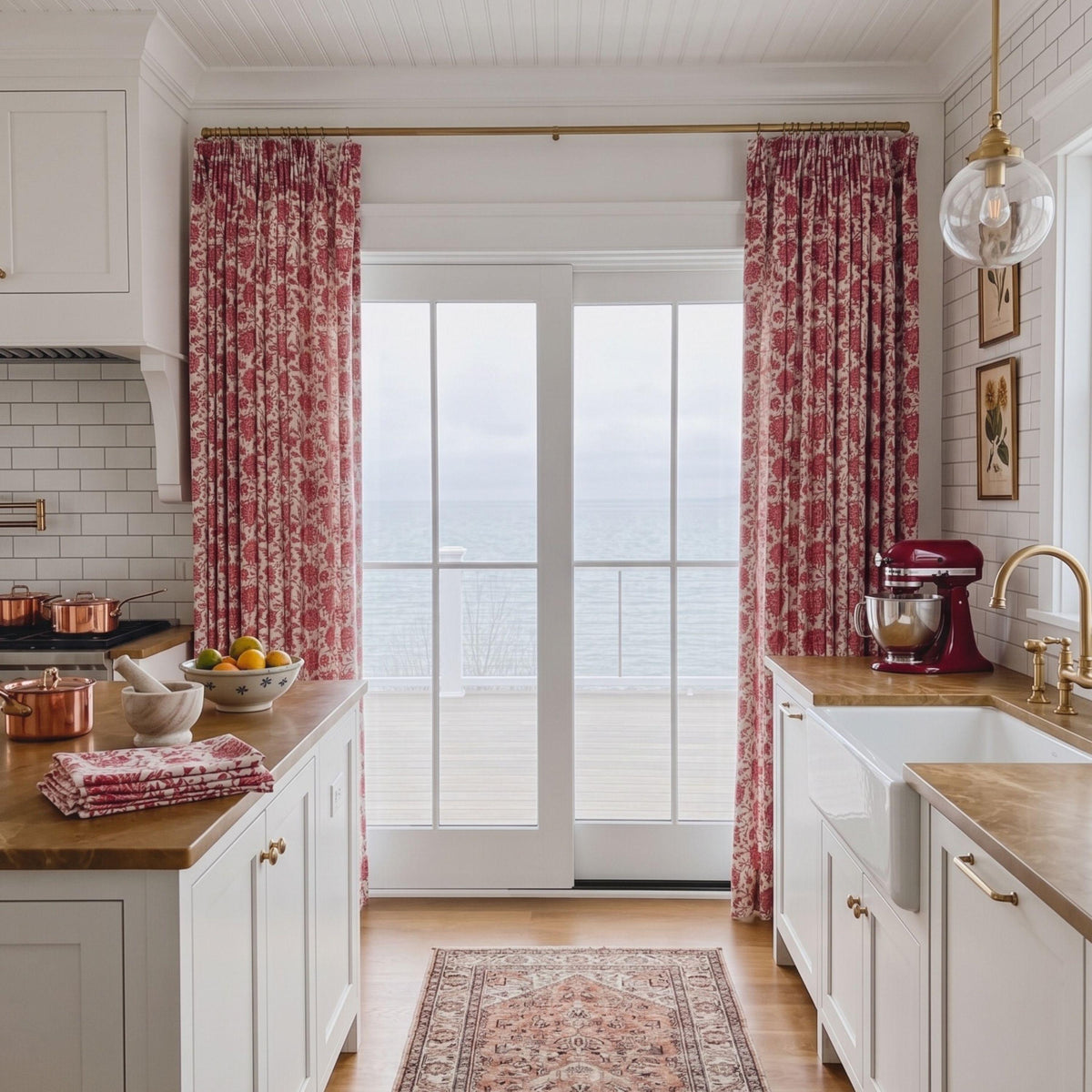 French Return Rod, Brass-colored L-shaped Curtain Rod, Stainless Steel Pole and Rings