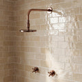 Antique Copper Shower System, Rain Shower Head, Cross Handles
