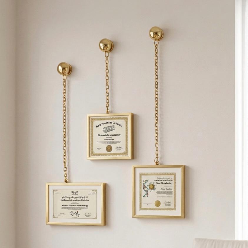Brass Hanging Chains with Wall Hooks – Gold Picture Frame Chain Set – Vintage Style Gallery Wall Hardware – Luxury Home 