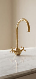 Unlacquered Brass Goosneck Kitchen Sink Faucet