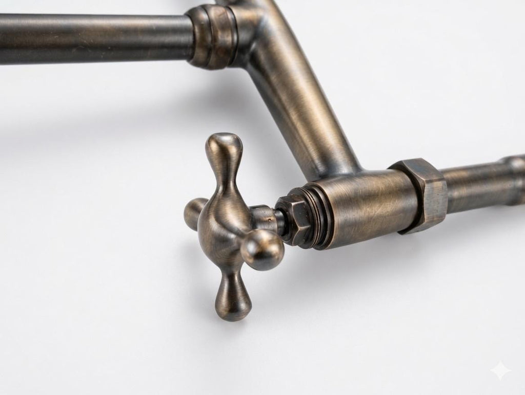 Unlacquered brass kitchen faucet