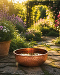 Moroccan Hammered Copper Dog Water Bowl – Rustic Outdoor Pet Bowl – Luxury Garden Water Dish for Dogs – Artisan Copper P