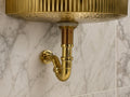 Unlacquered Brass Bathroom Sink Drain Set with P-Trap & Pop-Up Stopper