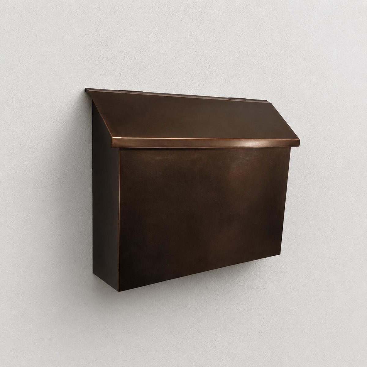 Large Flush Mount Copper Mailbox Wall mount mailbox Solid copper Hand crafted mailbox Mailbox Brushed copper mailbox hou