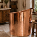 Solid Copper Ice Bath Tub, Hand Hammered Freestanding Cold Plunge Bath