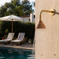 Handmade Solid Copper Shower Head, 4" Rain Shower Rose, Rustic Farmhouse Fixture (1/2" NPT)