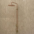 Copper Outdoor Shower - Unlacquered Solid Copper Shower System for Pool and Garden, Luxury Rustic Outdoor Bath Plumbing