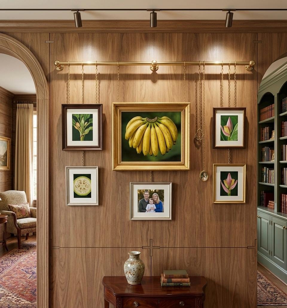 Unlacquered Solid Brass Picture Rail Hanging Kit Vintage Gallery Wall Art Display System