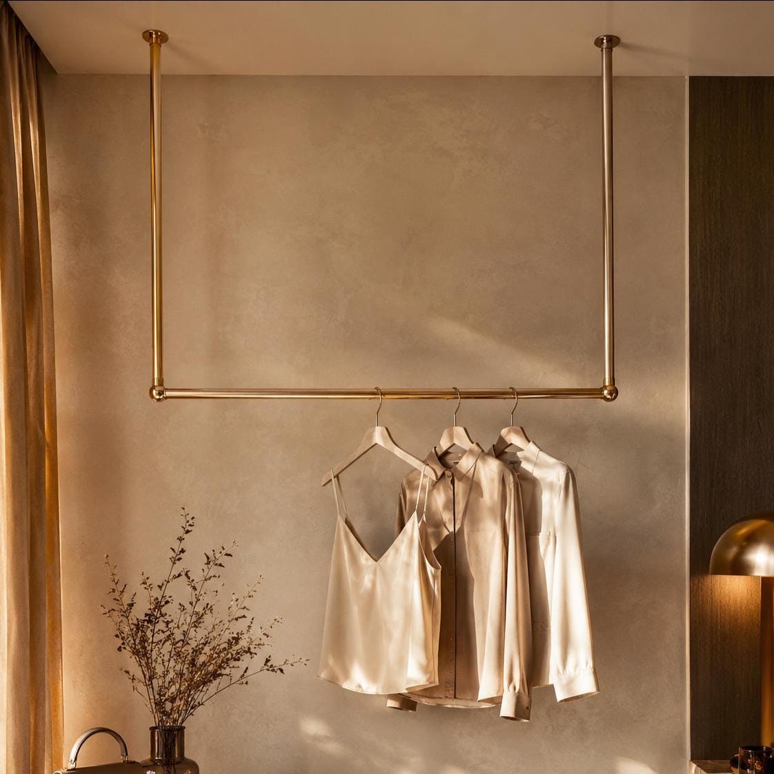 Ceiling Mounted Minimalistic Clothes Rail