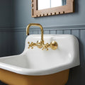 Hammered Unlacquered Brass Wall Mount Faucet