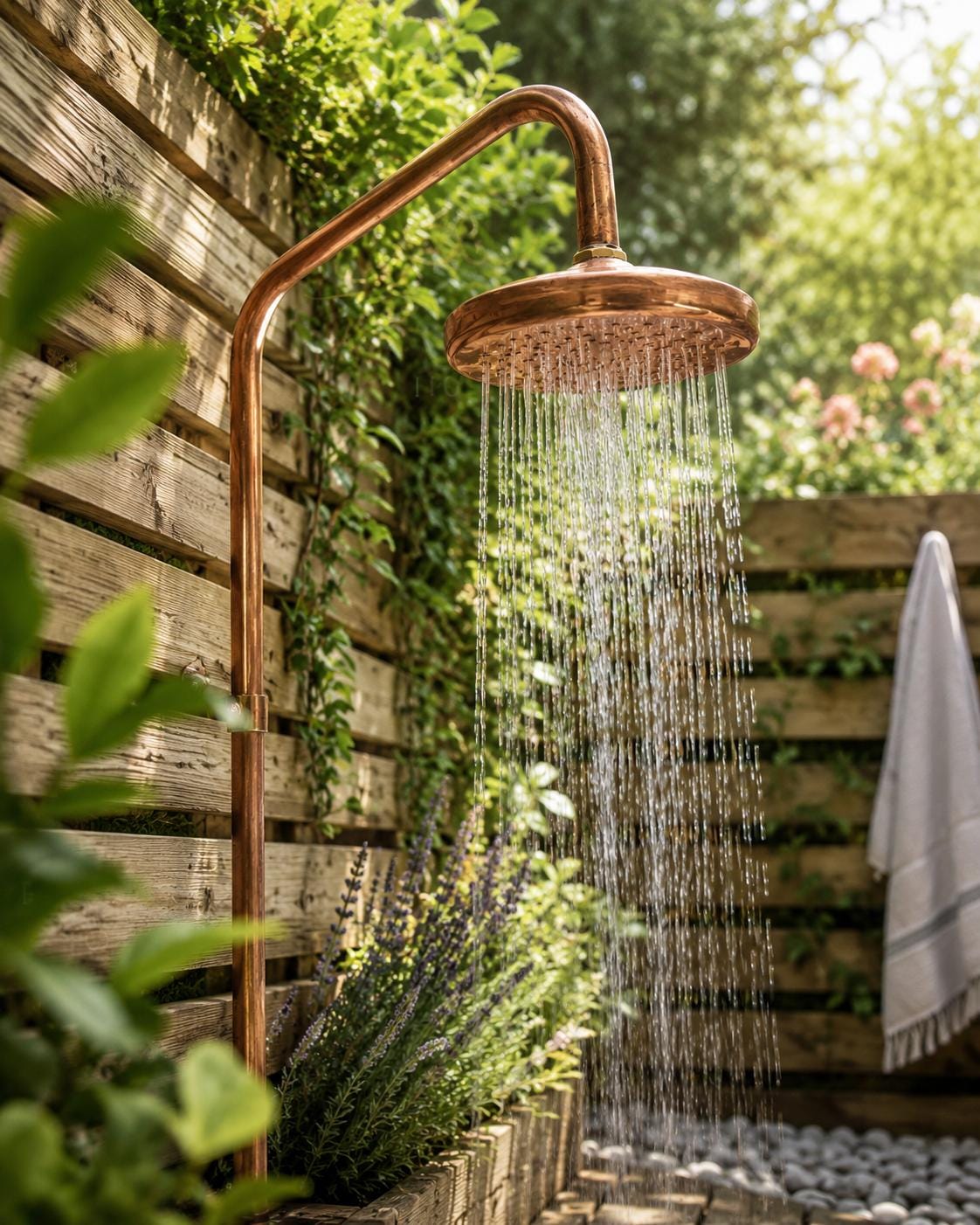 Moroccan Solid Copper Rain Shower Head - Copper outdoor showerhead - Unlacquered copper showerhead, Rain shower head, sh