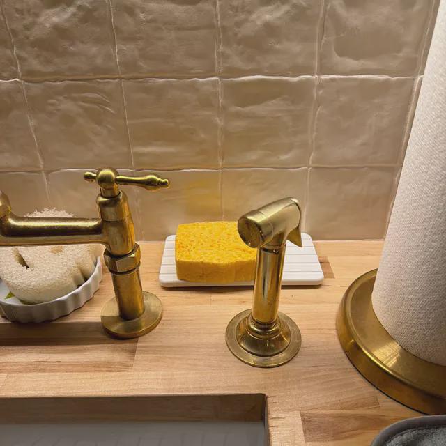 Unlacquered Brass Kitchen Sprayer, Solid Brass High-Pressure Faucet Replacement