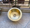 Custom Bathroom Sink - Mid Century Brass Vessel Sink - Hand Crafted Vessel Sink - Etched Sink-sink de bar