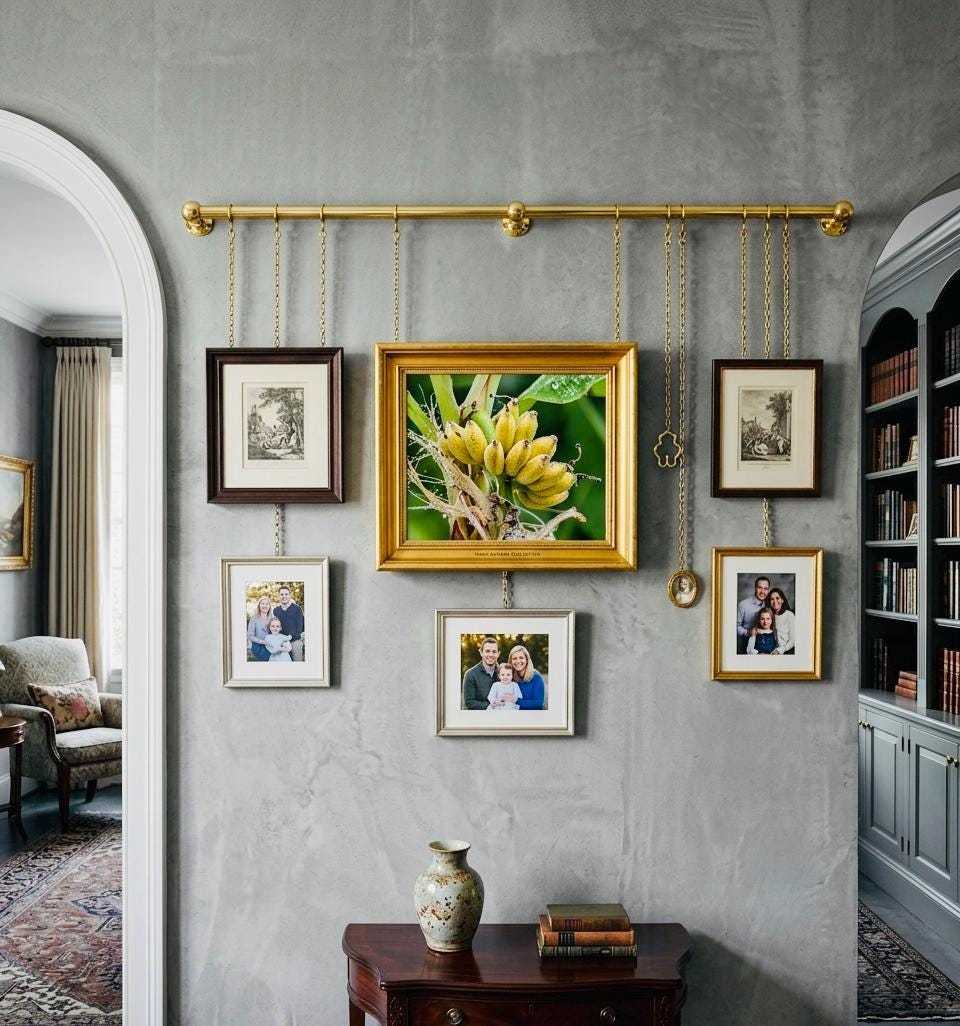 Unlacquered Solid Brass Picture Rail Hanging Kit Vintage Gallery Wall Art Display System