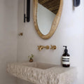 Solid Unlacquered Brass Wall Mount Faucet – Vintage Bathroom Tap for Small Sinks