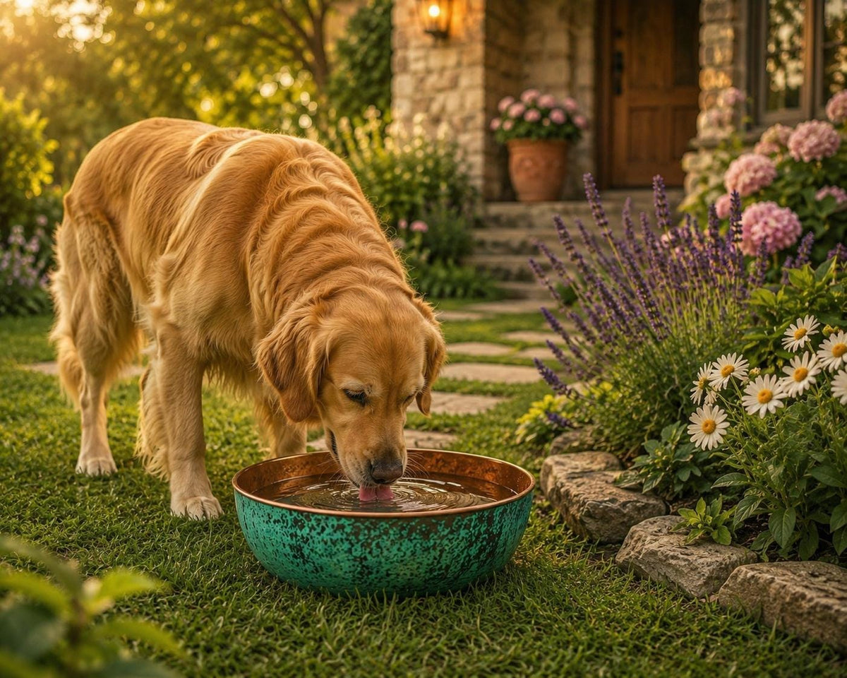 Handcrafted Copper Bird Bath, Verdigris Garden Bowl, Bird Water Basin, Outdoor Wildlife Garden Decor, Copper Garden Acce
