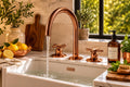 Moroccan Solid Copper Faucet Set – Handmade Two-Handle Bathroom Faucet with Cross Handles