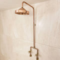 Unlacquered Solid Copper Rainfall Shower: Antique Style, Outdoor Option