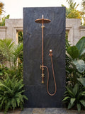 Unlacquered Solid Copper Outdoor System Shower, With or without Handheld