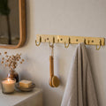 Unlacquered Brass Towel Hook Rack, Wall Mounted Bathroom Organizer, Handmade Brass Coat Hooks