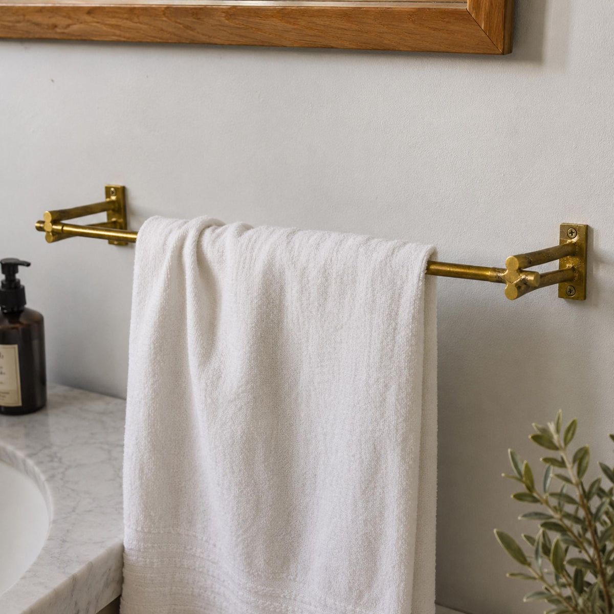 Unfinished Brass Towel Bar Holder, Solid Brass Bathroom Towel Hanger