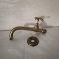 Handcrafted Brass Wall Faucet, Antique Moroccan Bathroom Tap, Engraved Vintage Style Sink Spigot