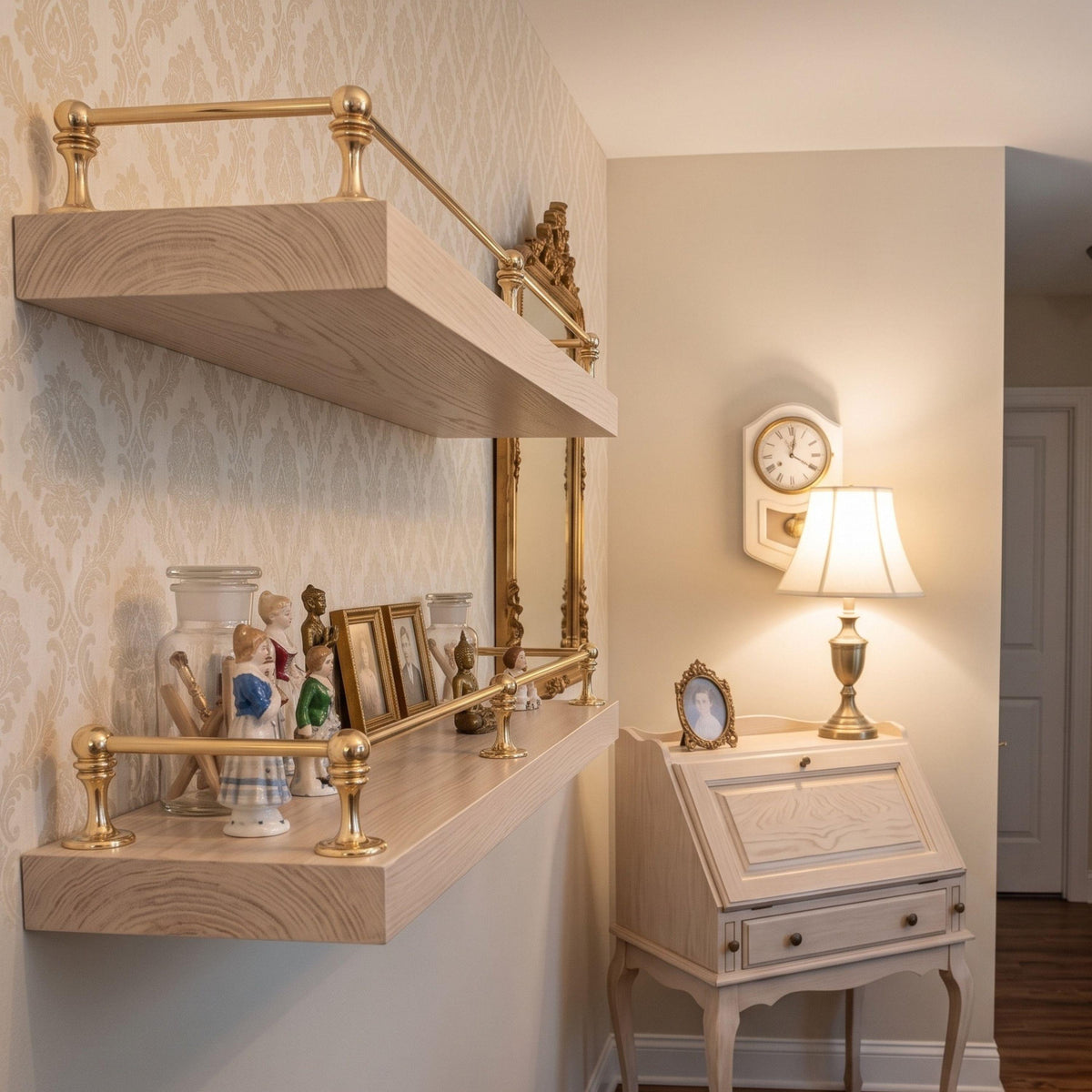 Unlacquered Brass Gallery Railing, Vintage Style Shelf Guard, Antique Desk Hardware