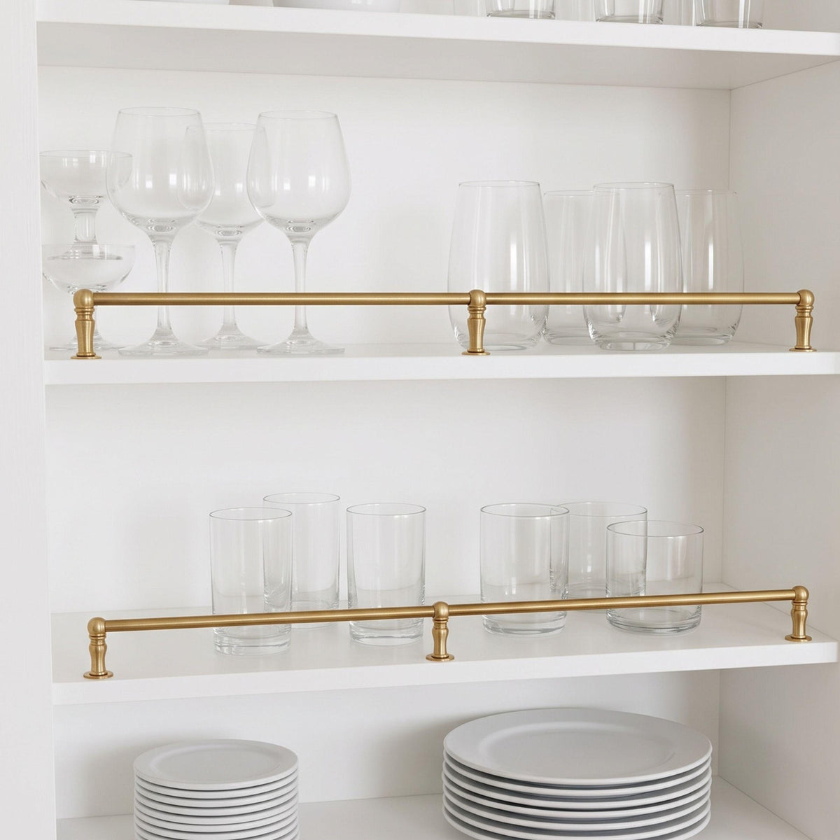 Unlacquered Solid Brass Gallery Rails for Wooden Shelves - Vintage-Inspired Decor Hardware