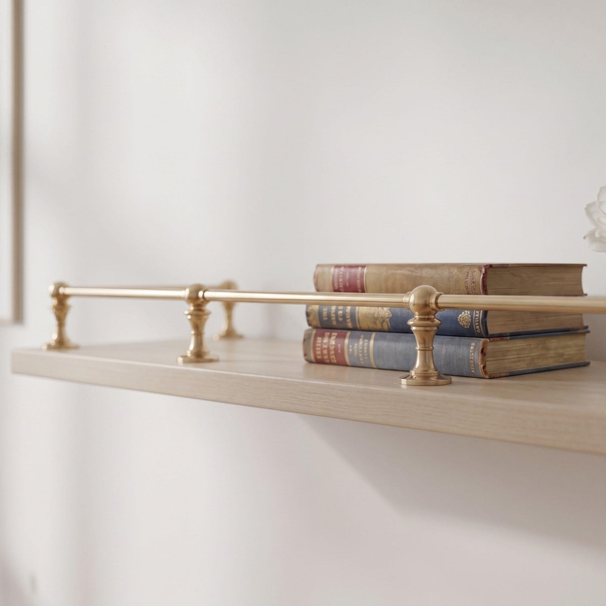 Unlacquered Solid Brass Gallery Rails for Wooden Shelves - Vintage-Inspired Decor Hardware