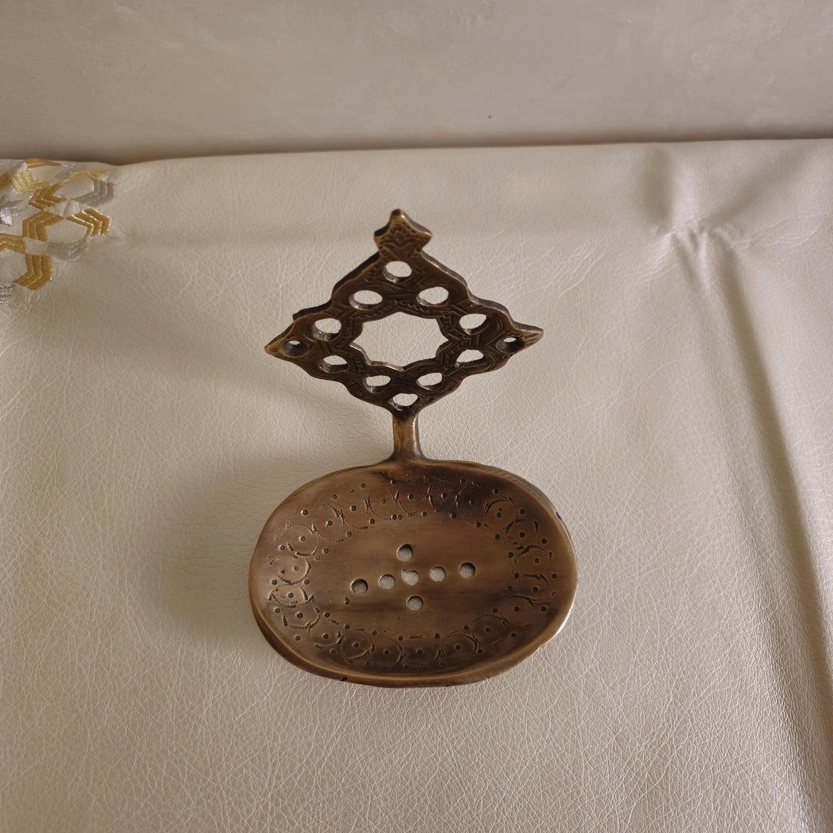 Handmade Brass Soap Dish – Moroccan Star Wall Mount