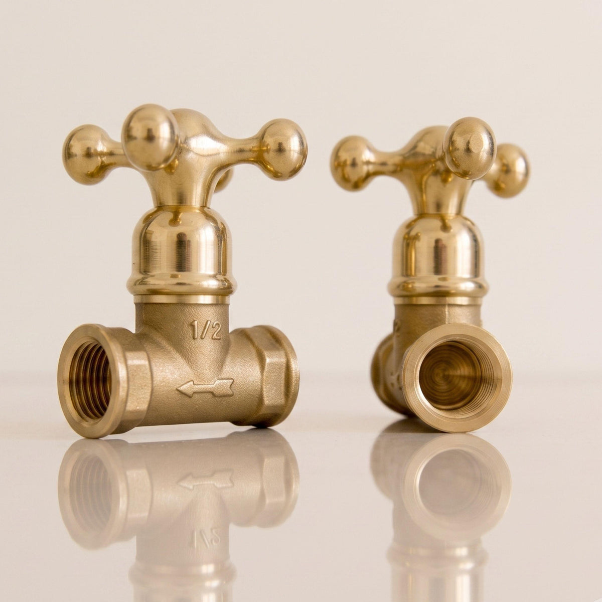 Brass Gate Valve, Cross Handle Shut Off, US Plumbing (1/2 inch)