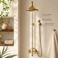 Moroccan Shower Bras - Unlacquered Solid Brass Shower System – Rain Shower - Tub Spout & Handheld Combo – Moroccan Vinta