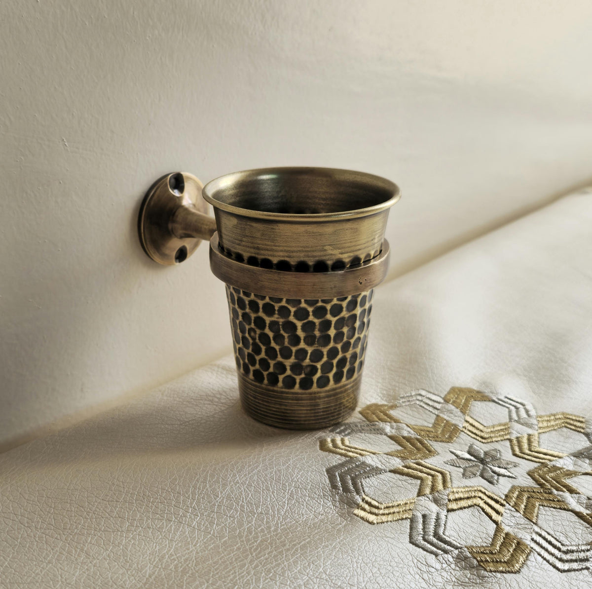 Antique Brass Toothbrush Holder