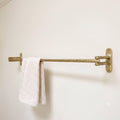Solid Brass Towel Holder, Unlacquered Brass Bar, Wall Mounted Gold Rail, Custom Size Options