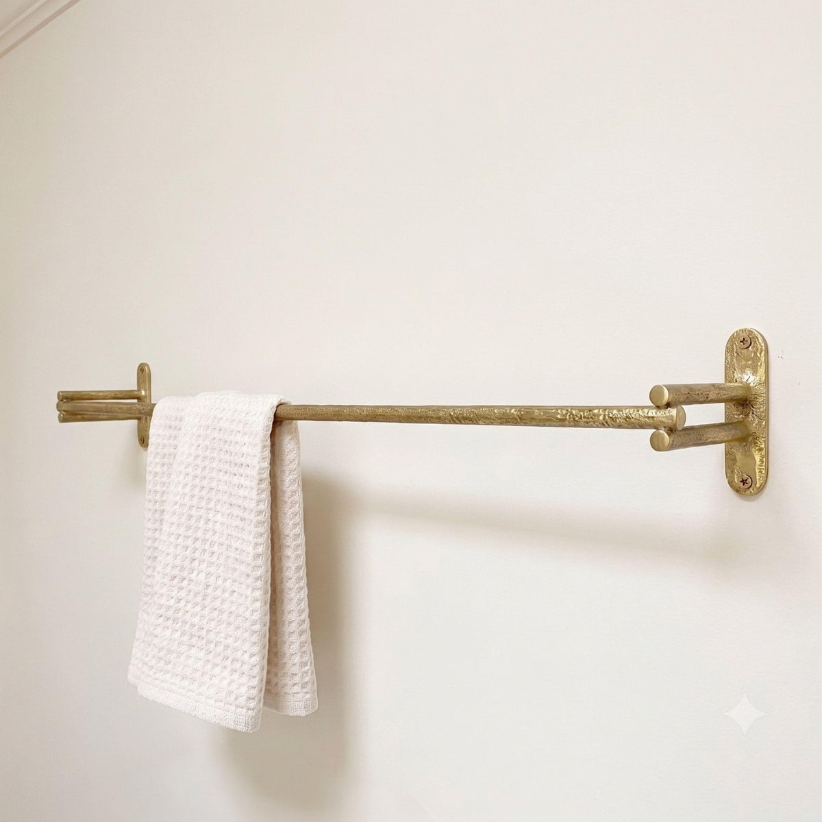 Solid Brass Towel Holder, Unlacquered Brass Bar, Wall Mounted Gold Rail, Custom Size Options