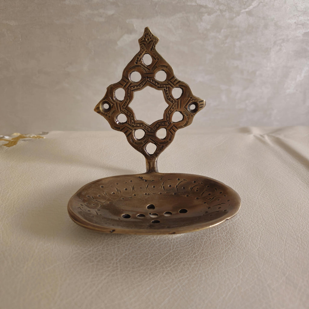 Handmade Brass Soap Dish – Moroccan Star Wall Mount
