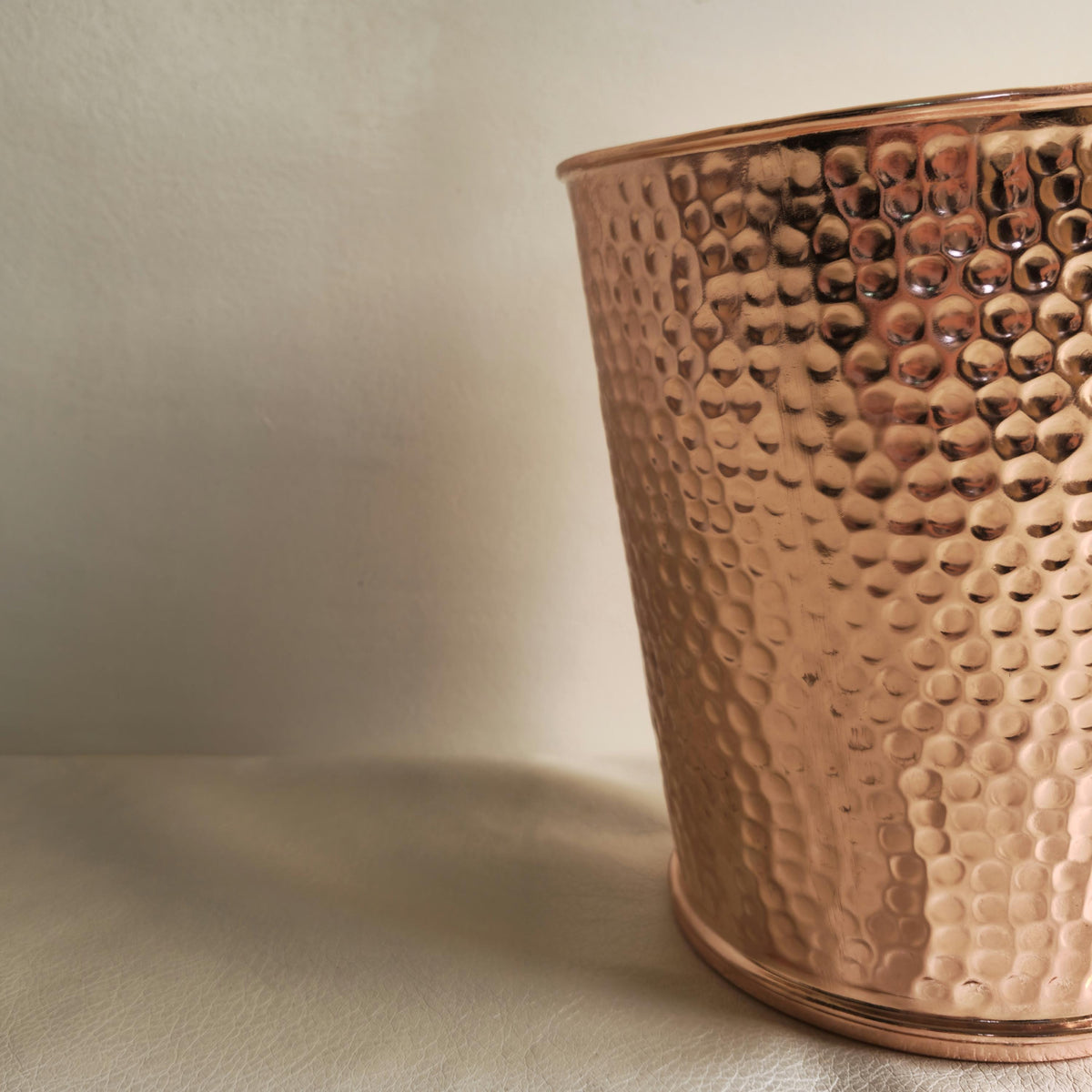 Hammered Copper Wastebasket