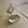 Wall Mounted Silver Brass Soap Dish, Hand Engraved Moroccan Bathroom Hardware