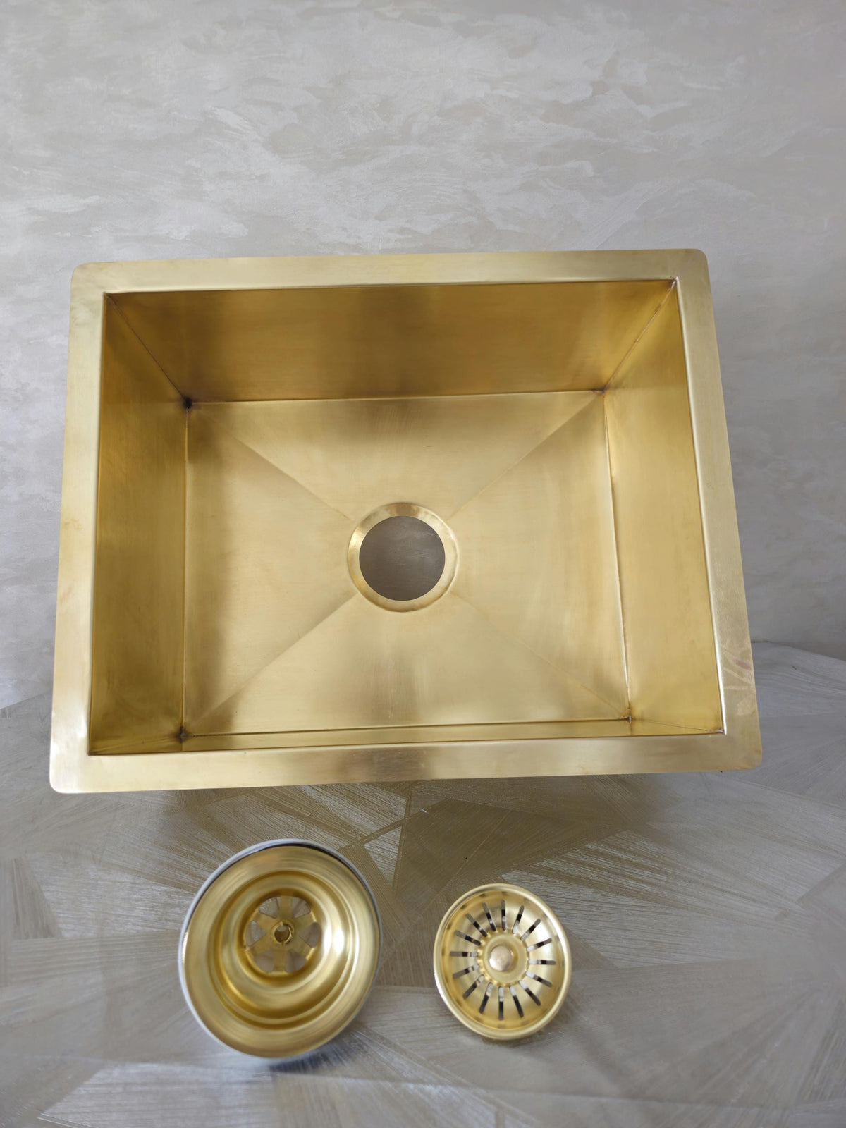 Unlacquered Brass Undermount Bar Sink, Handmade Moroccan Solid Kitchen Island