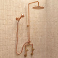 Copper Shower System, Unlacquered Copper Shower, Rain Shower Set, Wall Mounted Shower Fixture, Handmade Copper Bathroom 