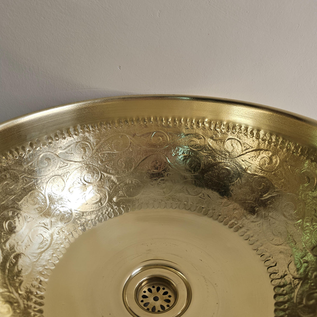 Engraved Brass Vessel Sink